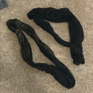 Plain Black + Black & Gold Infinity Scarf Set